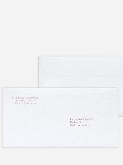 Bedruckter Briefumschlag Hochzeit Zweisam