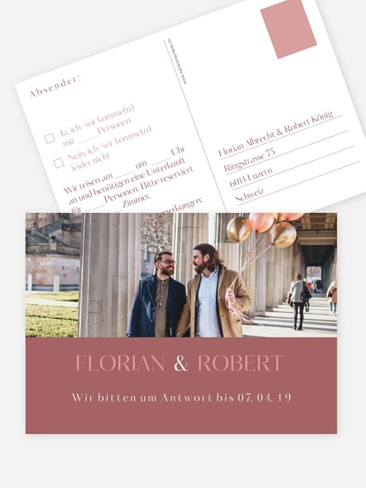 Antwortkarte Hochzeit Zweisam