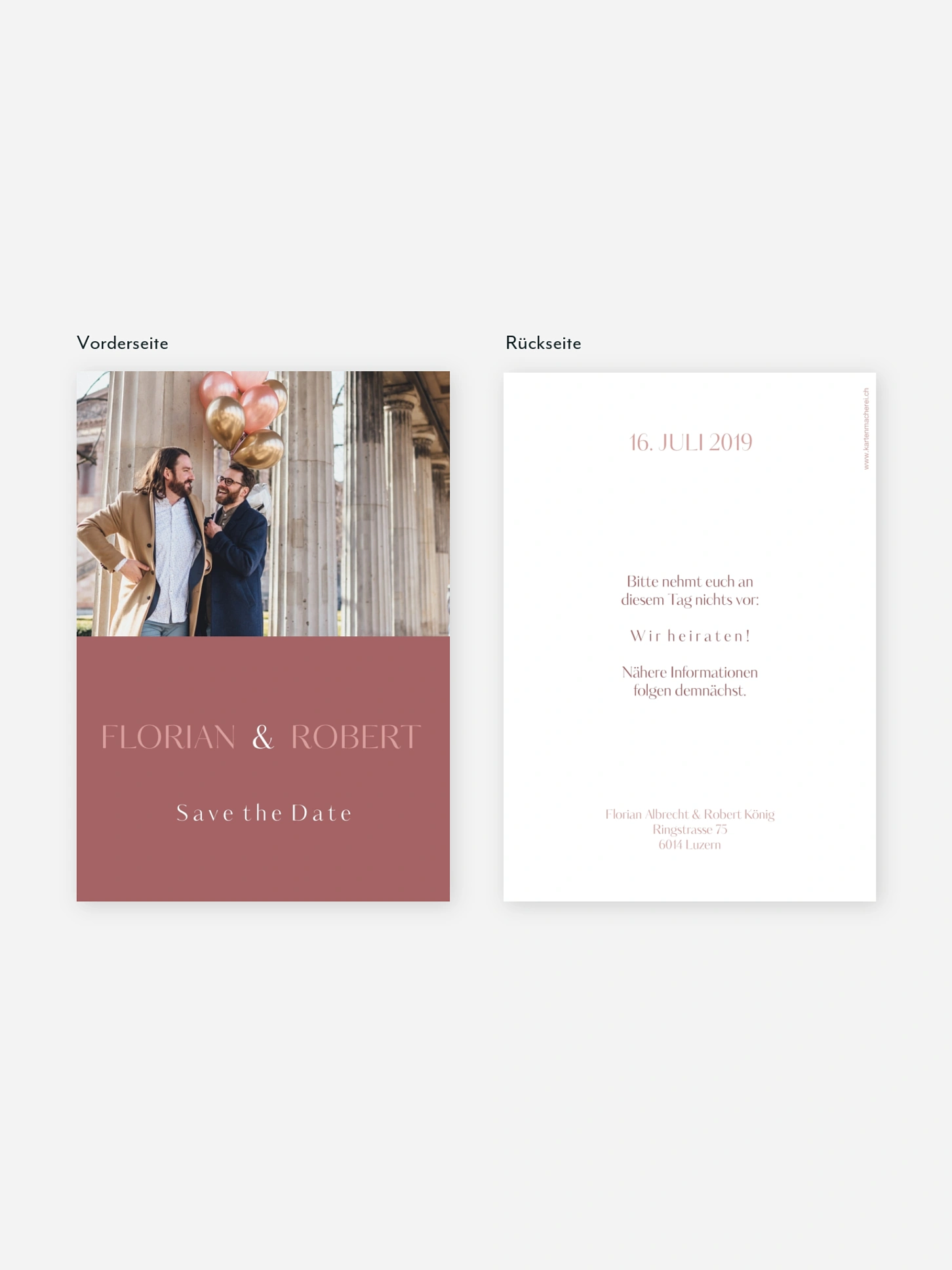 Save-the-Date Karte Zweisam