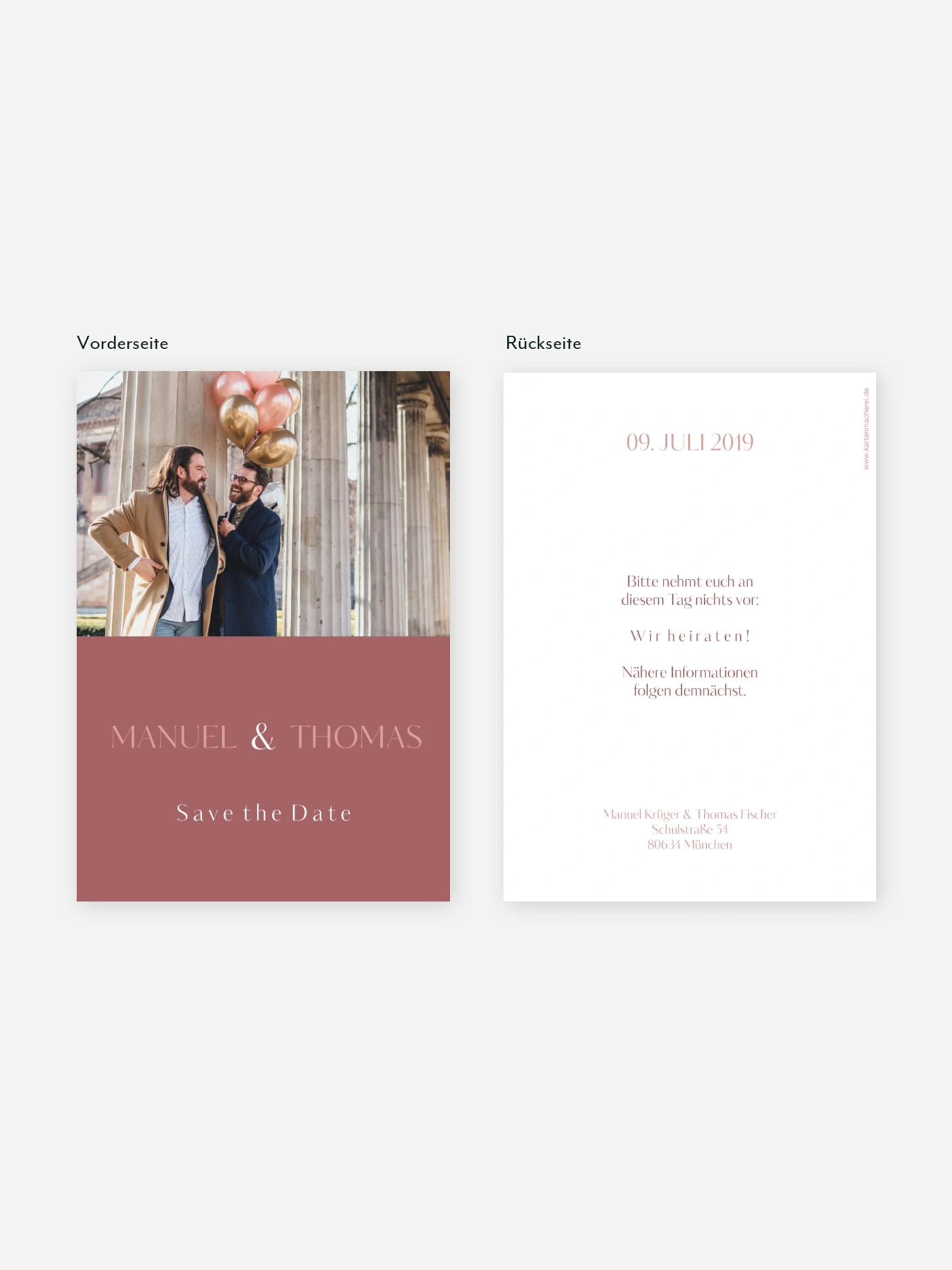 Save-the-Date Karte Zweisam