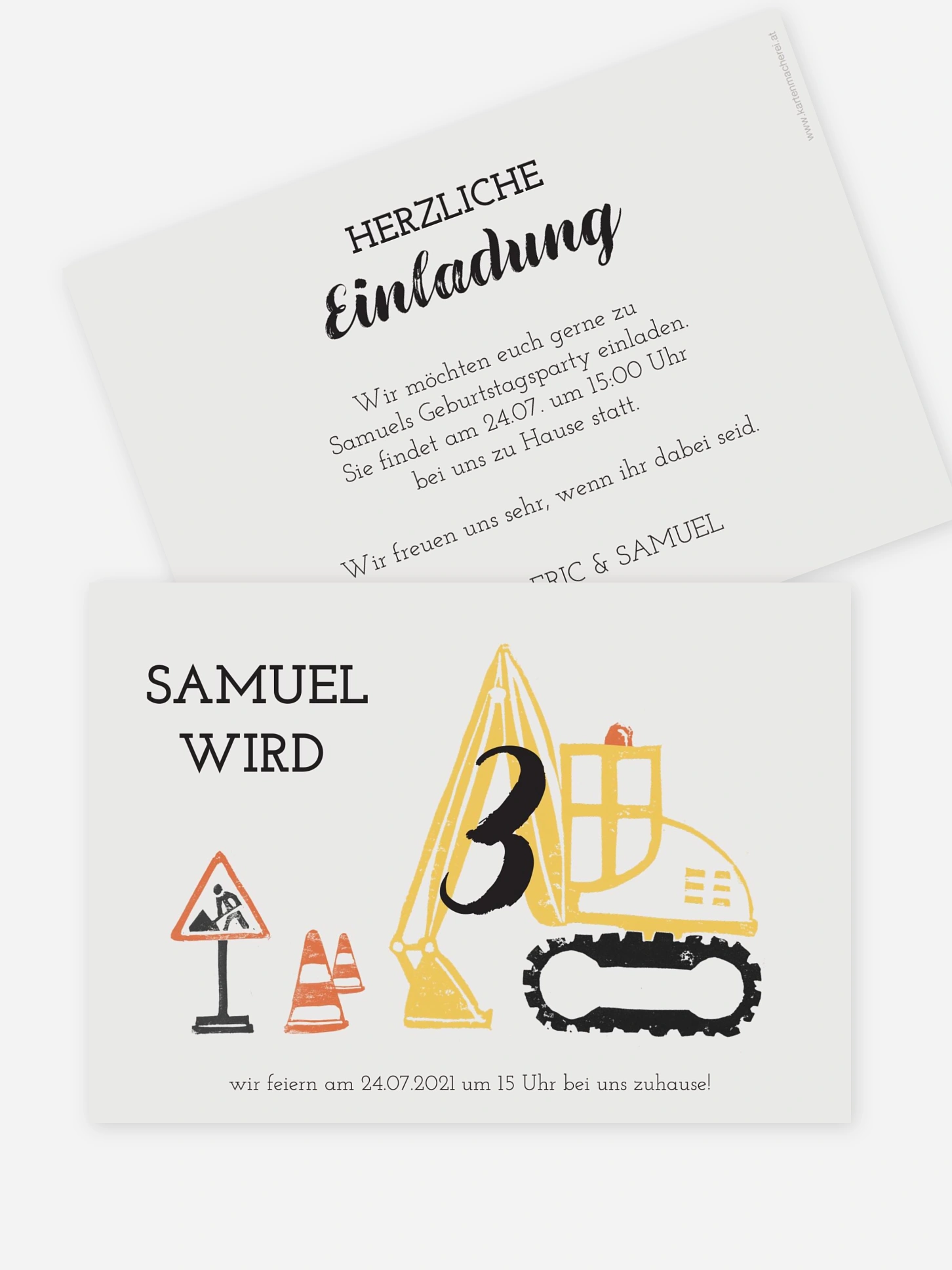 Kindergeburtstagseinladung Baustelle