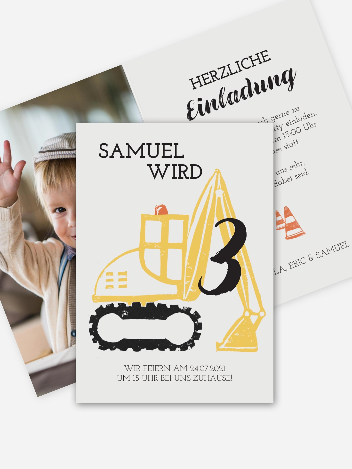 Kindergeburtstagseinladung Baustelle