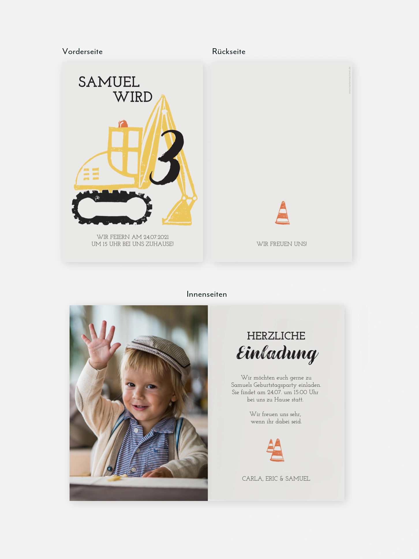 Kindergeburtstagseinladung Baustelle
