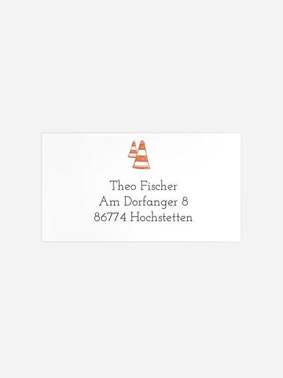 Empfängeraufkleber Geburtstag Baustelle