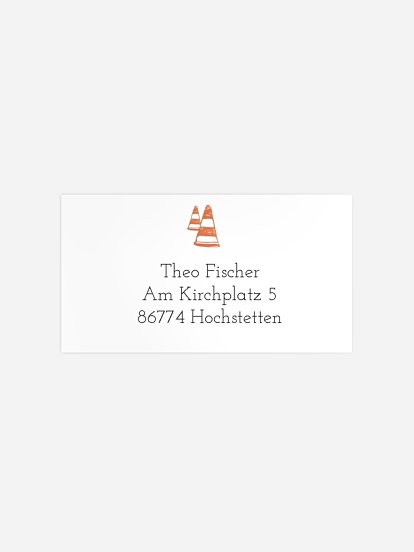 Empfängeraufkleber Geburtstag Baustelle