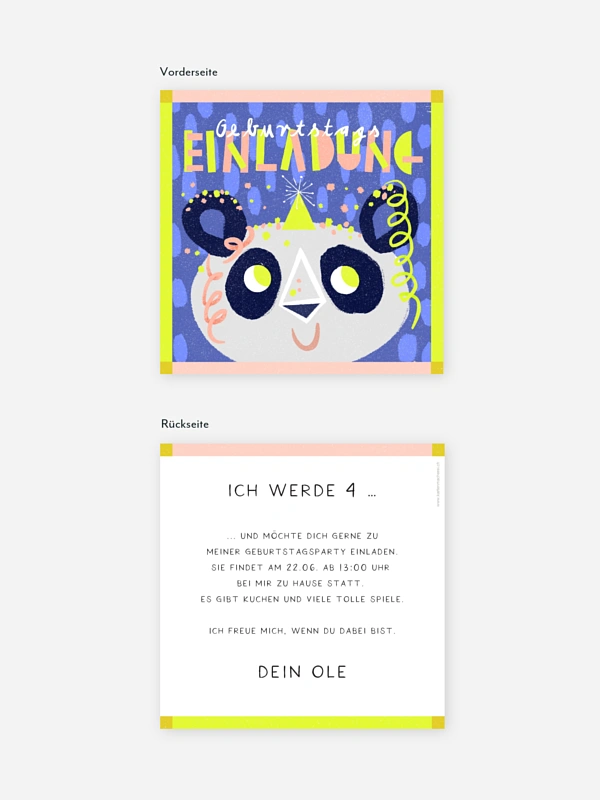 Kindergeburtstagseinladung Partimals