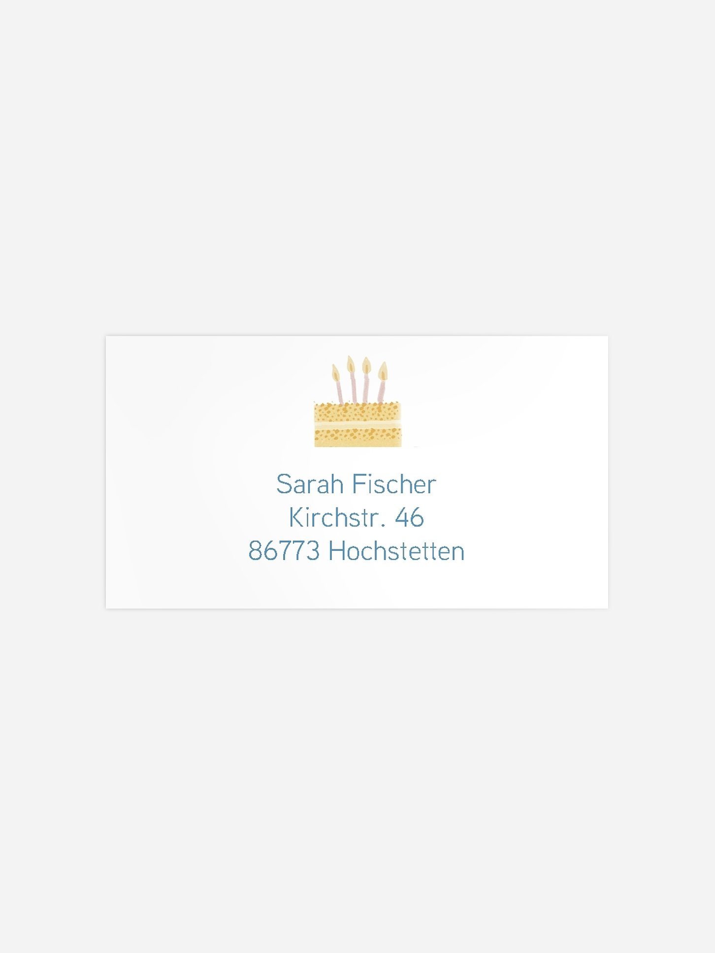 Empfängeraufkleber Geburtstag Cake Party