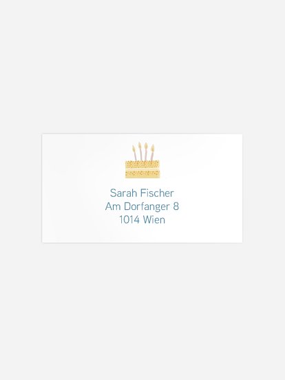 Empfängeraufkleber Geburtstag Cake Party