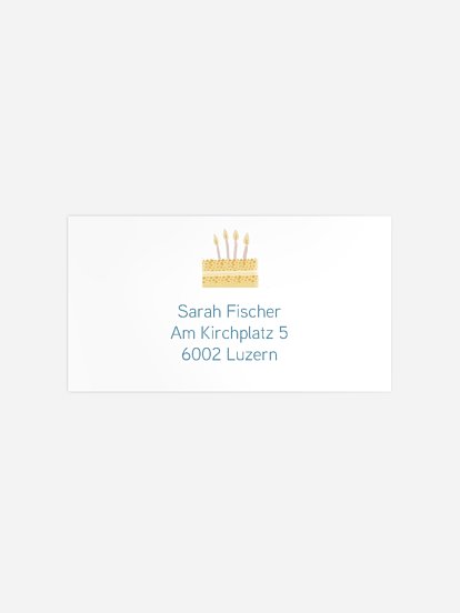 Empfängeraufkleber Geburtstag Cake Party