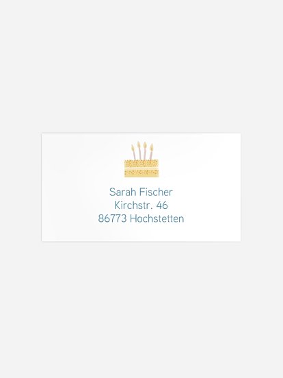 Empfängeraufkleber Geburtstag Cake Party