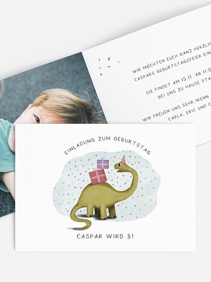 Kindergeburtstagseinladung Dinobaby