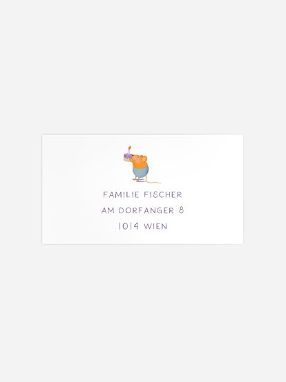 Empfängeraufkleber Geburtstag Elefantenparty