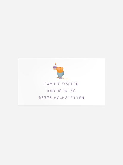 Empfängeraufkleber Geburtstag Elefantenparty