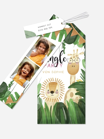 Kindergeburtstagseinladung Jungletrio