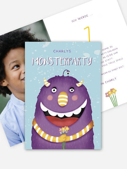 Kindergeburtstagseinladung Monsterparty