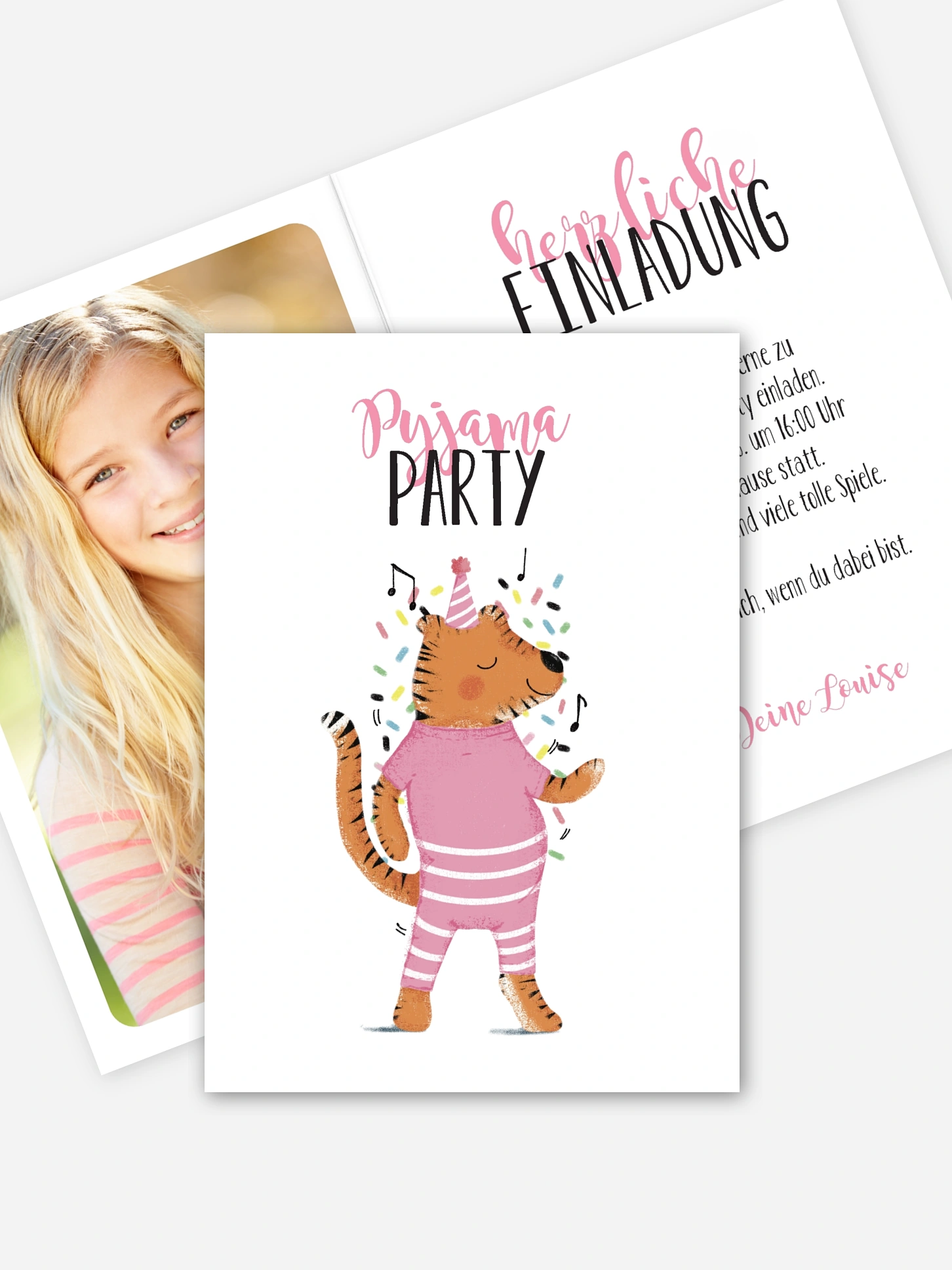 Kindergeburtstagseinladung Pyjama Party