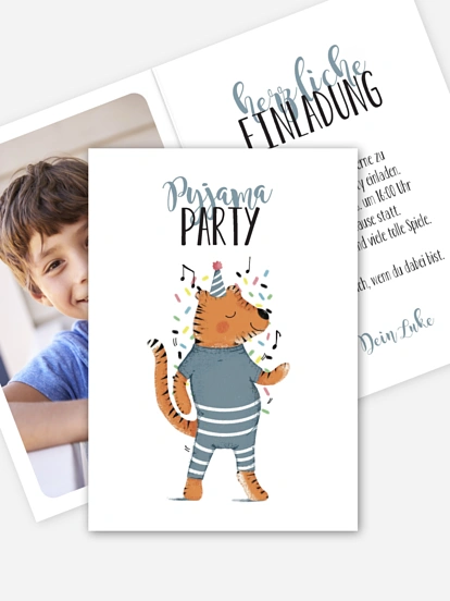 Kindergeburtstagseinladung Pyjama Party