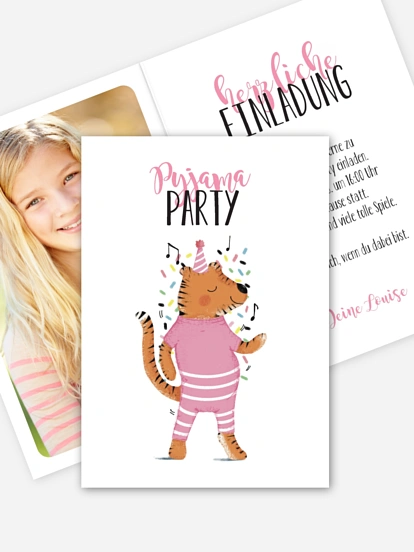 Kindergeburtstagseinladung Pyjama Party