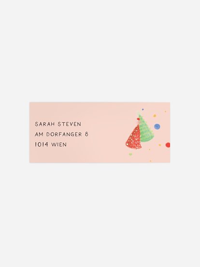 Absenderaufkleber Geburtstag Partyhütchen