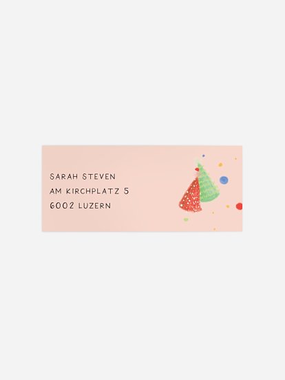 Absenderaufkleber Geburtstag Partyhütchen