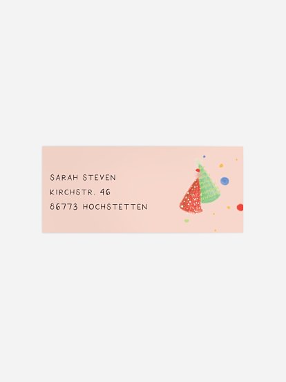 Absenderaufkleber Geburtstag Partyhütchen