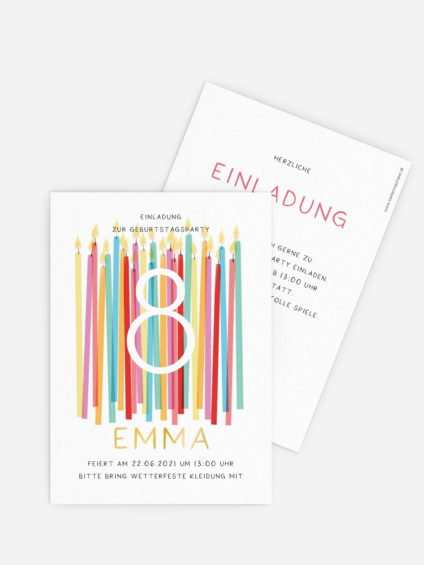 Kindergeburtstagseinladung Birthday Candles