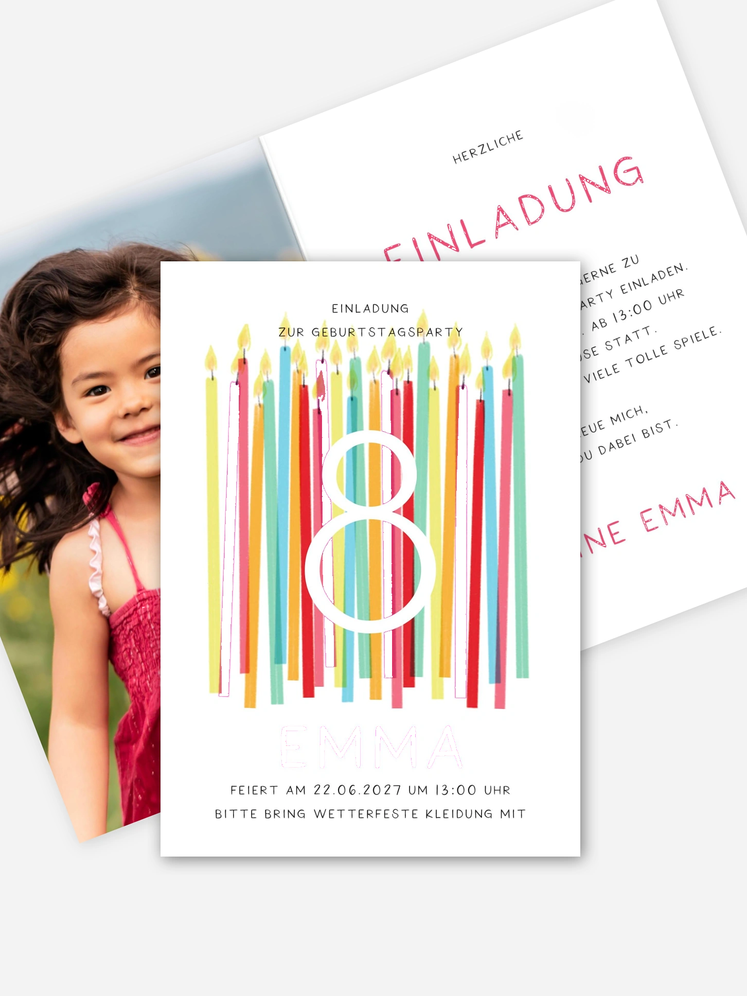 Kindergeburtstagseinladung Birthday Candles