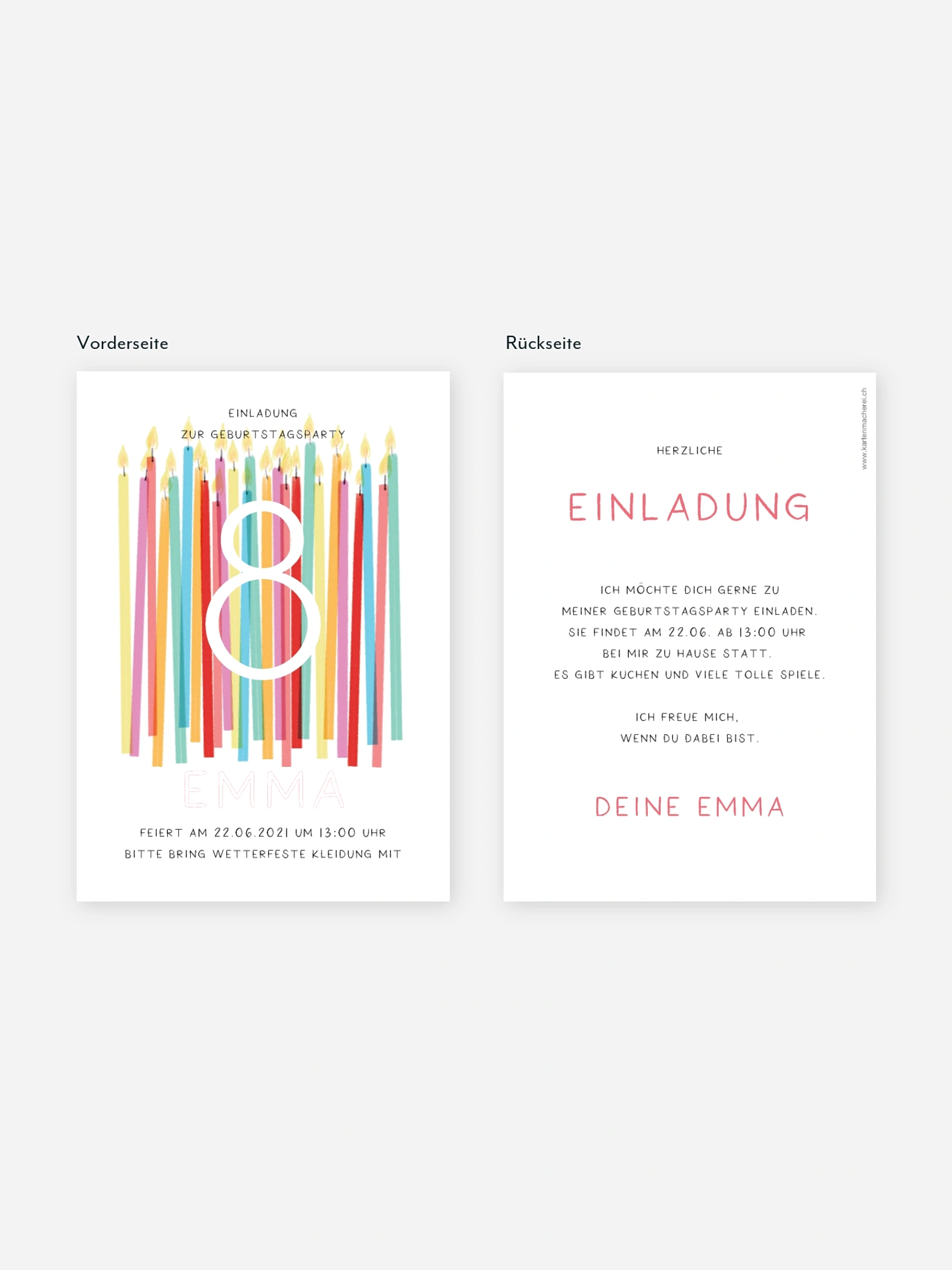 Kindergeburtstagseinladung Birthday Candles