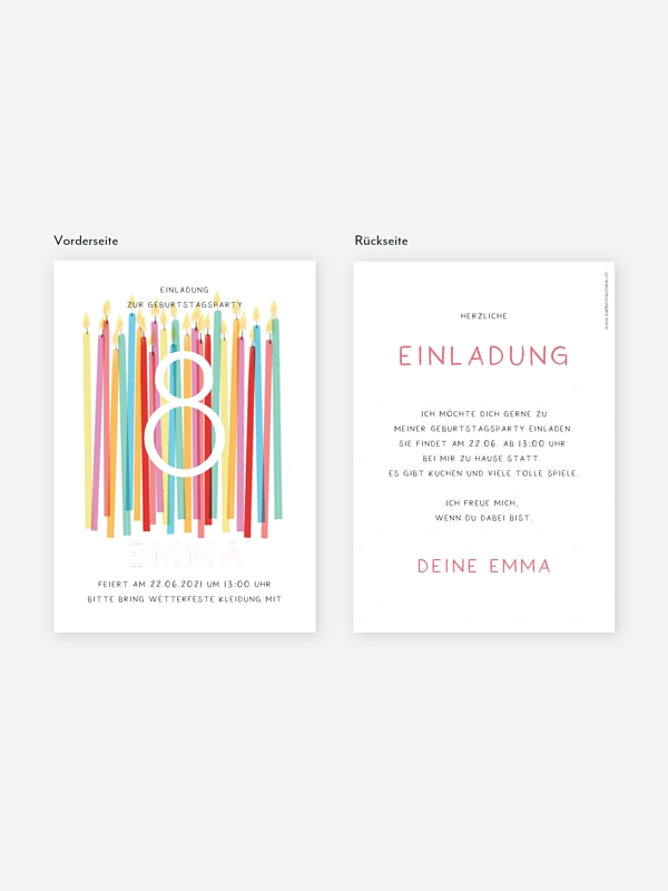 Kindergeburtstagseinladung Birthday Candles