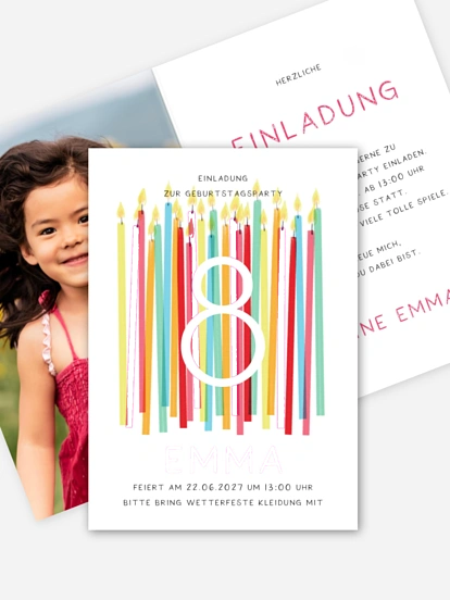 Kindergeburtstagseinladung Birthday Candles