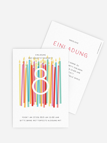 Kindergeburtstagseinladung Birthday Candles