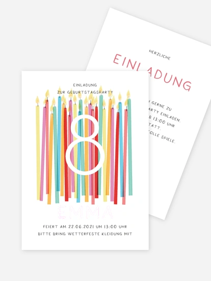Kindergeburtstagseinladung Birthday Candles
