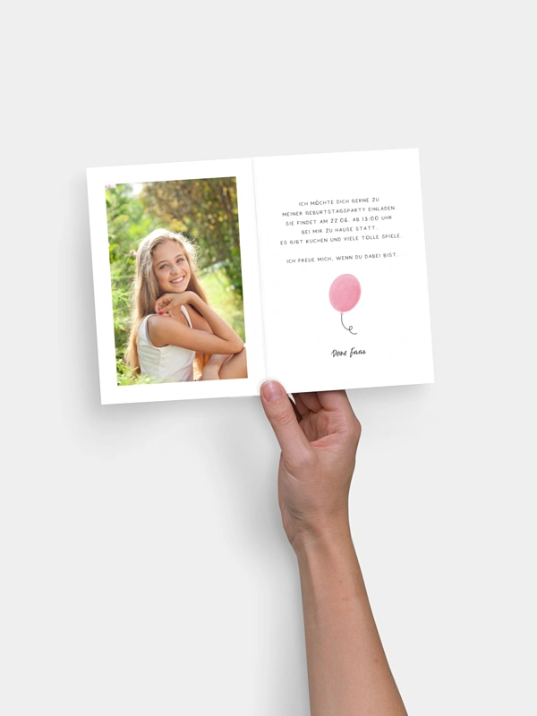 Kindergeburtstagseinladung Bunte Ballons