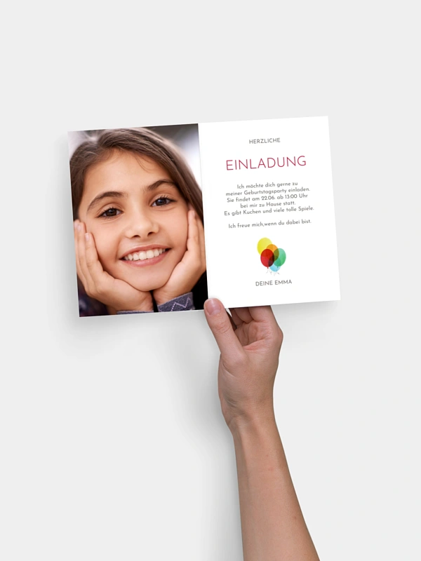 Kindergeburtstagseinladung Ballonparade