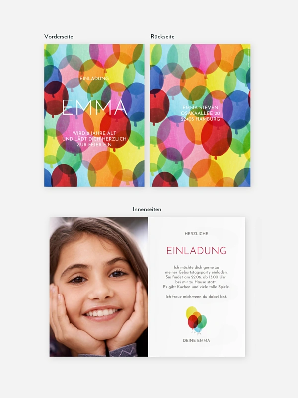 Kindergeburtstagseinladung Ballonparade
