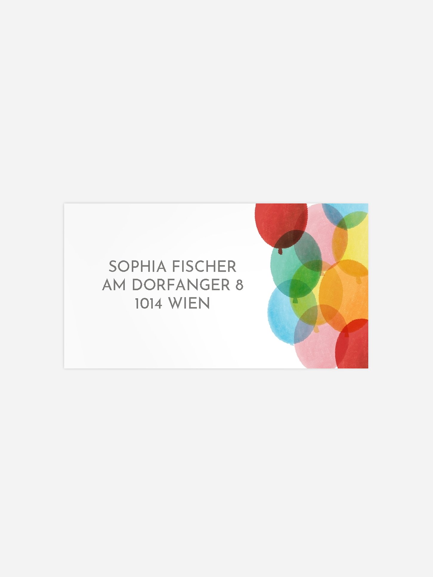 Empfängeraufkleber Geburtstag Ballonparade