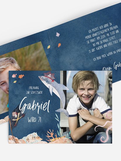 Kindergeburtstagseinladung Piratenhai