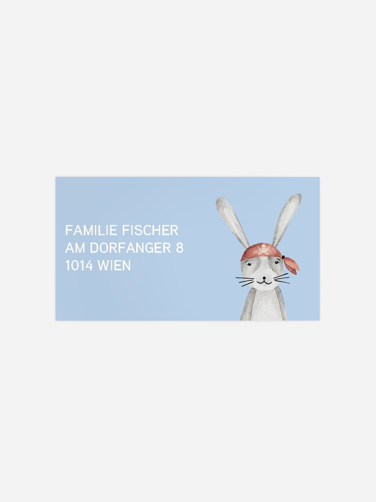 Empfängeraufkleber Geburtstag Pirate Bunny