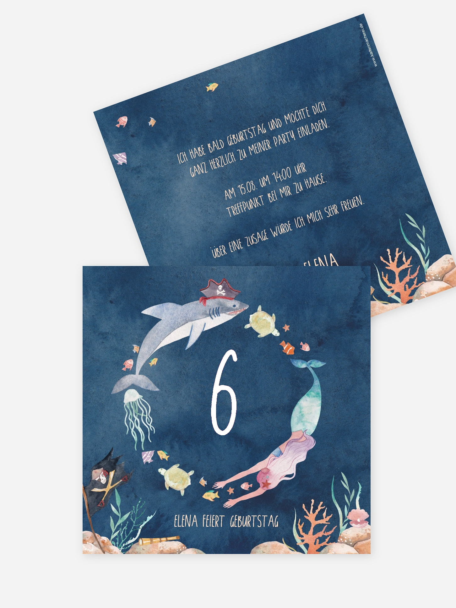 Kindergeburtstagseinladung Mermaids and Pirates