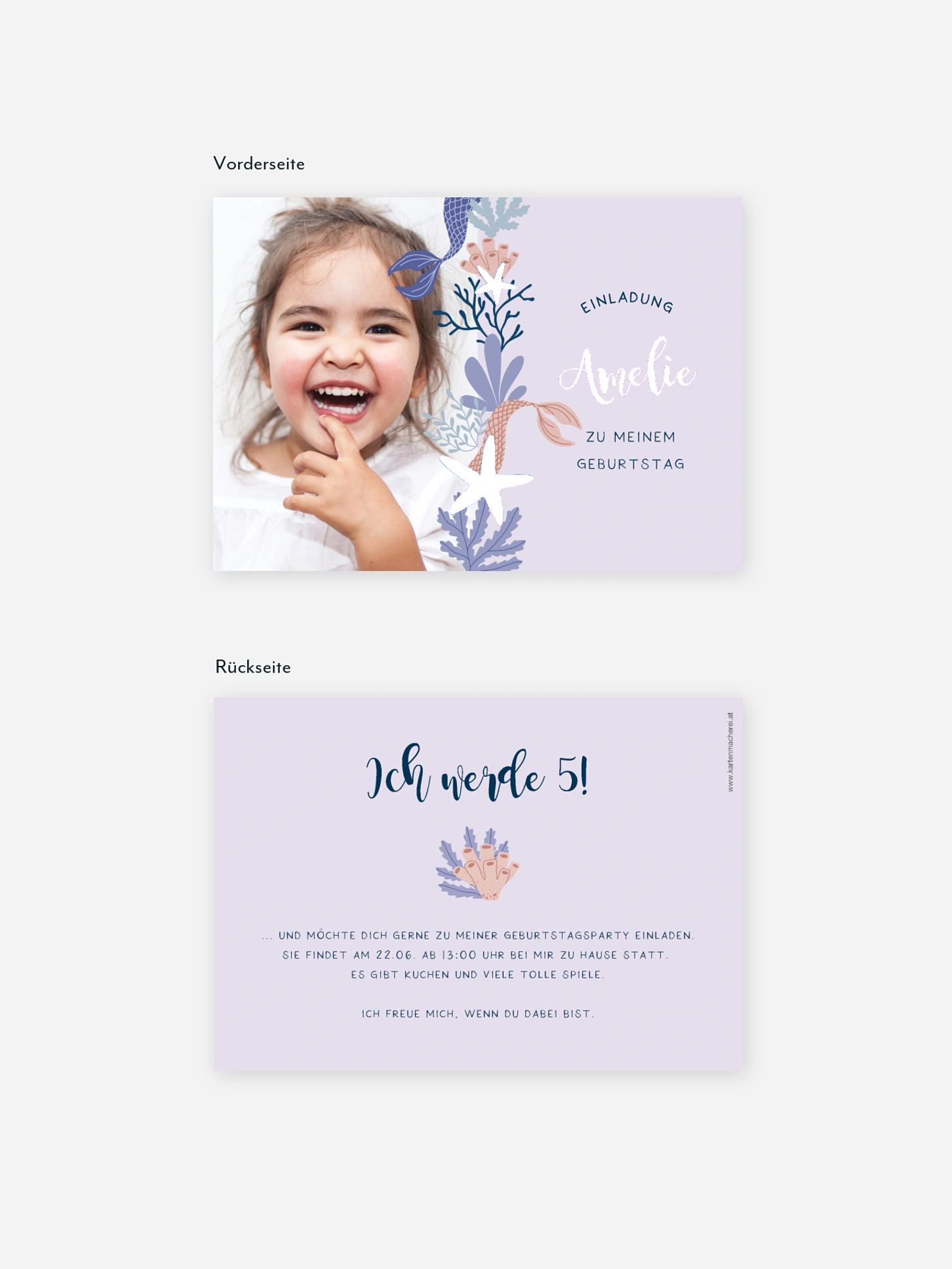 Kindergeburtstagseinladung Mermaid Feelings