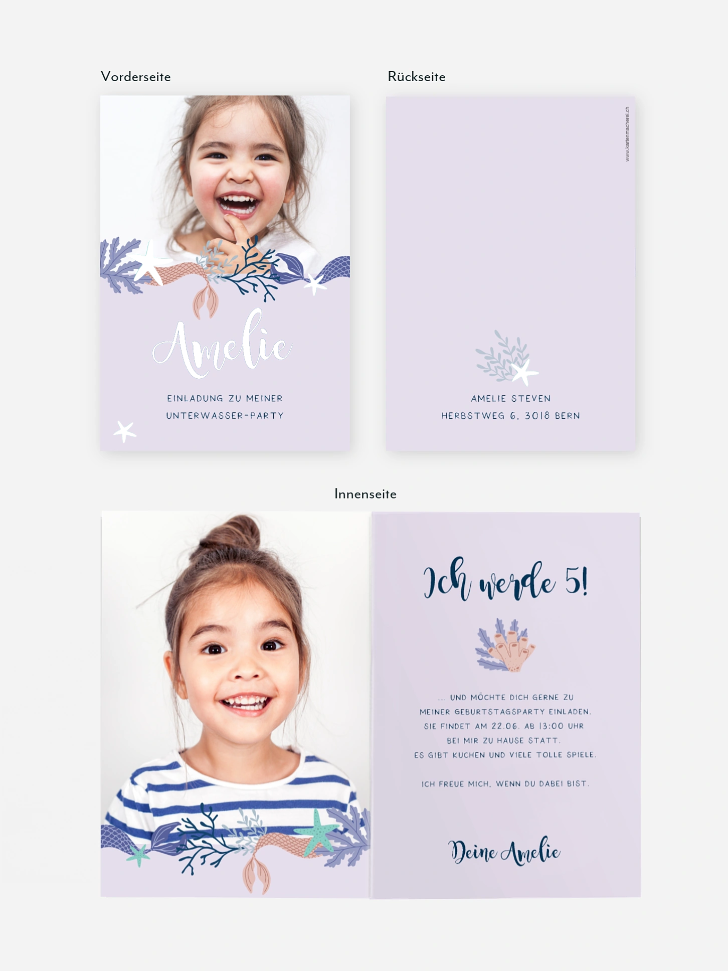 Kindergeburtstagseinladung Mermaid Feelings