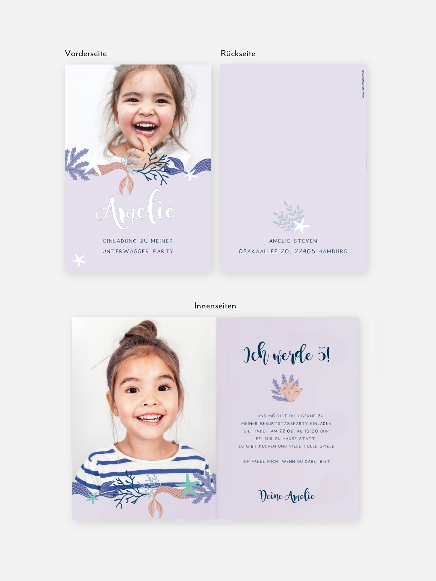 Kindergeburtstagseinladung Mermaid Feelings