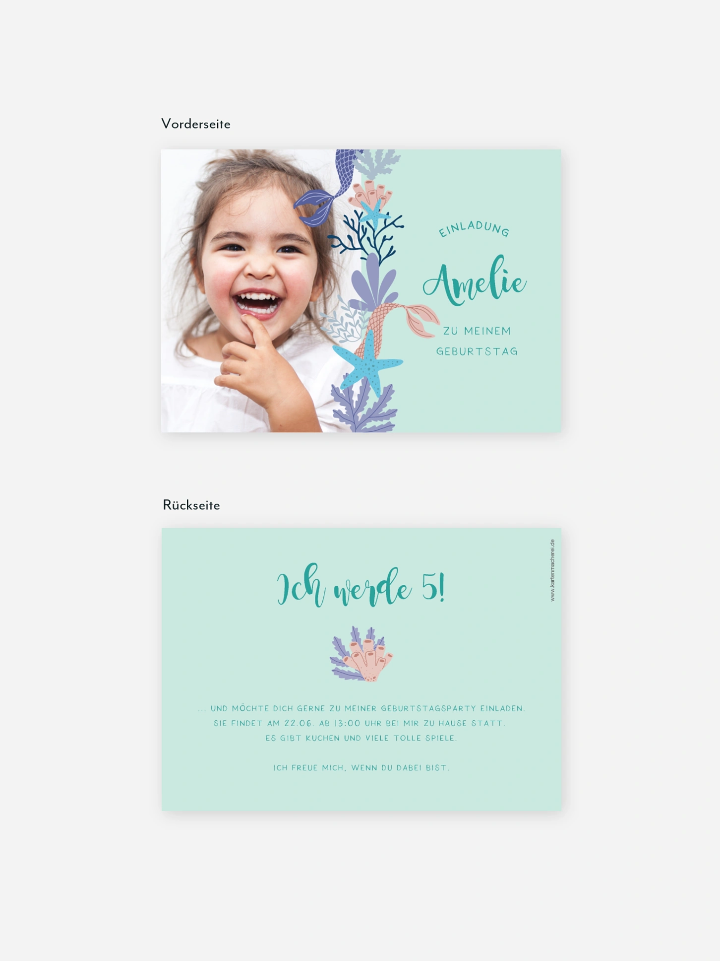 Kindergeburtstagseinladung Mermaid Feelings