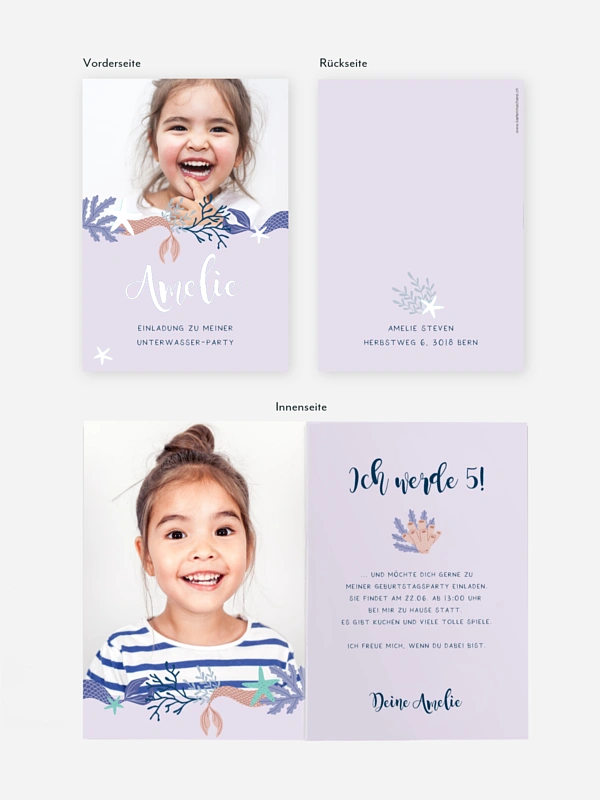 Kindergeburtstagseinladung Mermaid Feelings