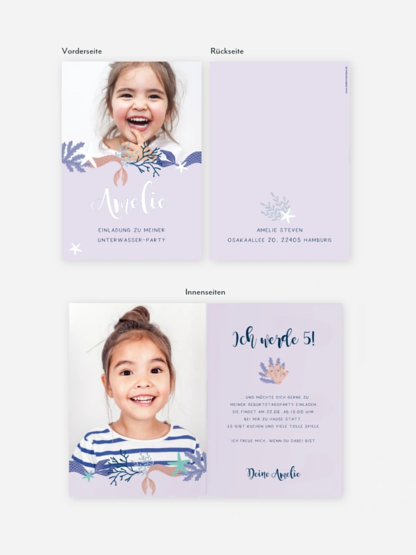 Kindergeburtstagseinladung Mermaid Feelings