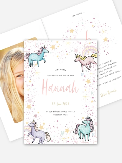 Kindergeburtstagseinladung Magical Unicorn