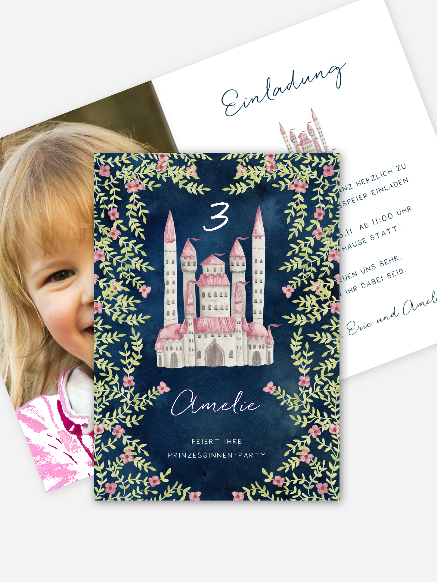 Kindergeburtstagseinladung Märchenschloss
