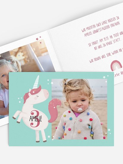 Kindergeburtstagseinladung Little Unicorn