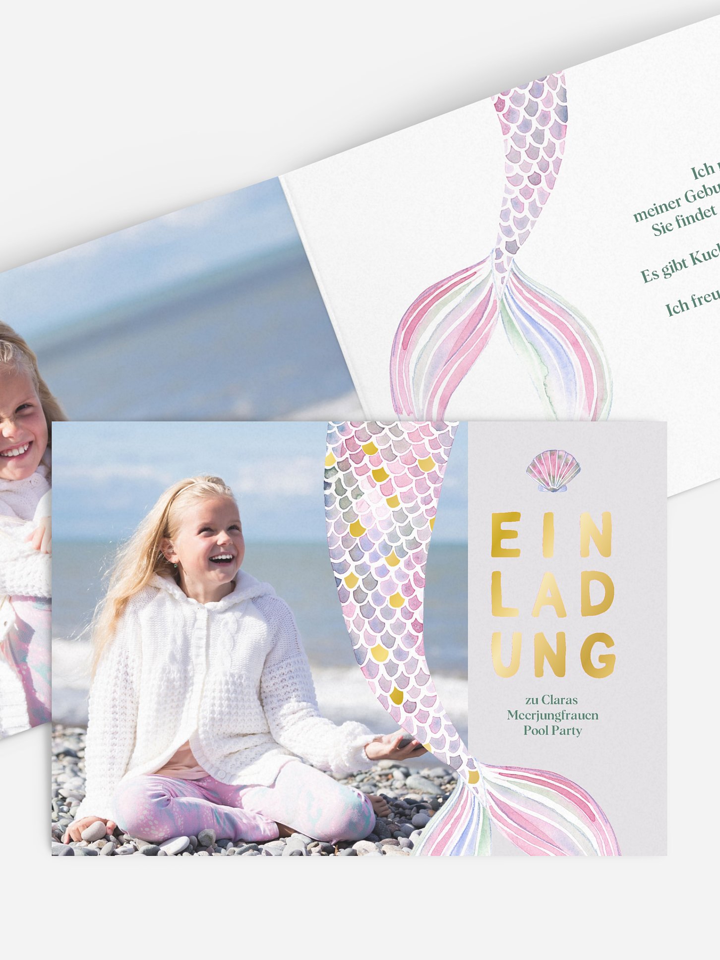 Kindergeburtstagseinladung Meerjungfrau