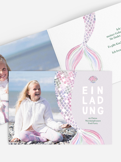 Kindergeburtstagseinladung Meerjungfrau
